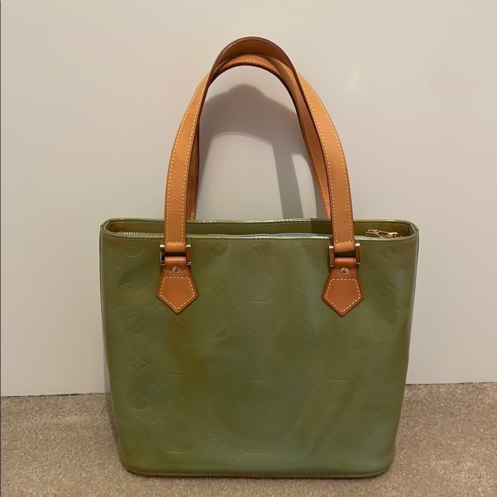 Louis Vuitton monogram vernis  Houston Tote Bag peppermint